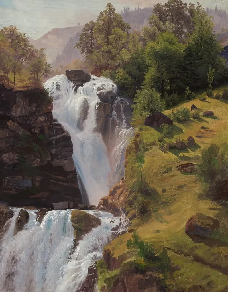 Водопад Рейхенбах у Мейринген by Иоганн Вильгельм Ширмер — digital art print download