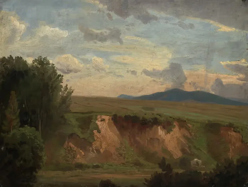 Südfranzösische Landschaft mit kahler Böschung — Johann Wilhelm Schirmer