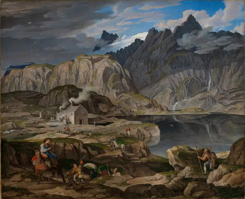 Гостиница на перевале Гримсель by Иосиф Антон Кох, 1813 — digital art print download