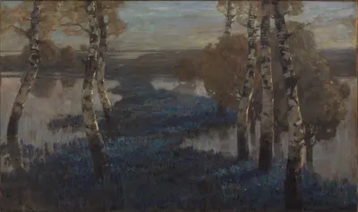 Затопленные поля шалфея в пойме По by Людвиг Дилл — digital art print download