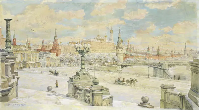 View of the Kremlin in winter — Nikolai Nikolaevich Gritsenko