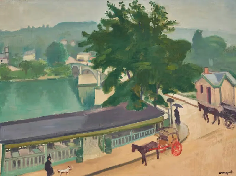 Мост в Шеневьере, серое время by Альбер Марке, 1915 — digital art print download