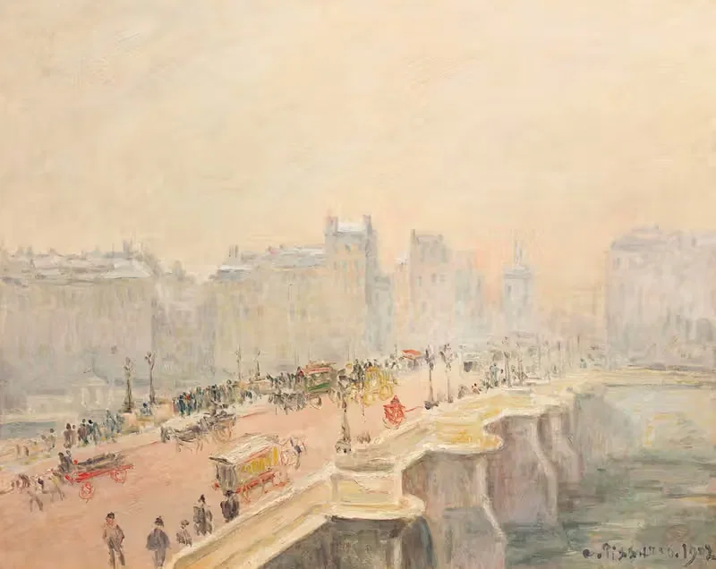 Le Pont-Neuf, effet de neige et brouillard — Camille Pissarro