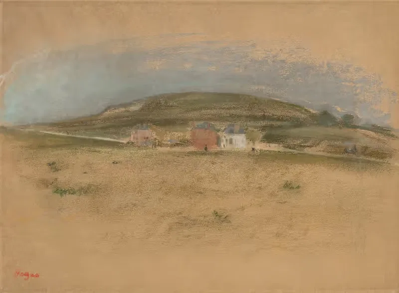 Maisons au pied d'une falaise — Edgar Degas