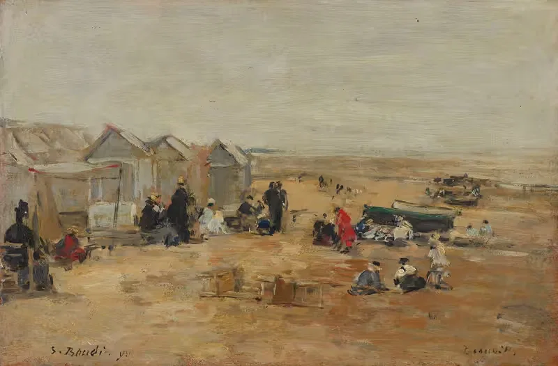 Довиль, Сцена на пляже by Южен Буден, 1890 — digital art print download