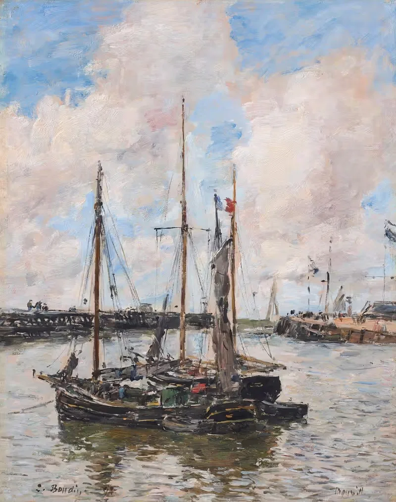 L'entrée du port de Trouville — Eugène Boudin