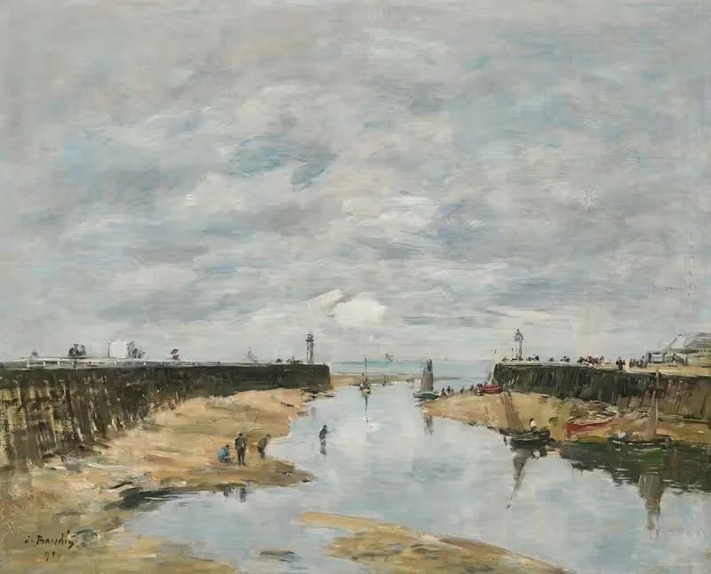 Трувиль, пирсы, отлив by Южен Буден, 1891 — digital art print download
