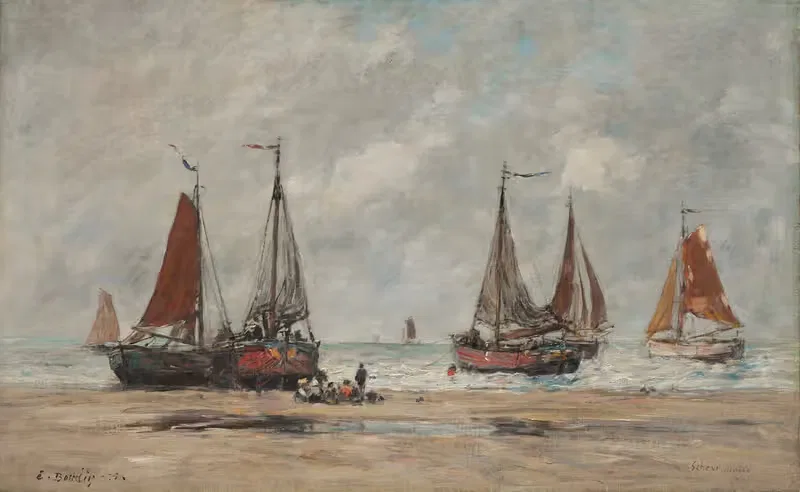 Рыбацкие лодки в Схевенингене by Южен Буден, 1875 — digital art print download