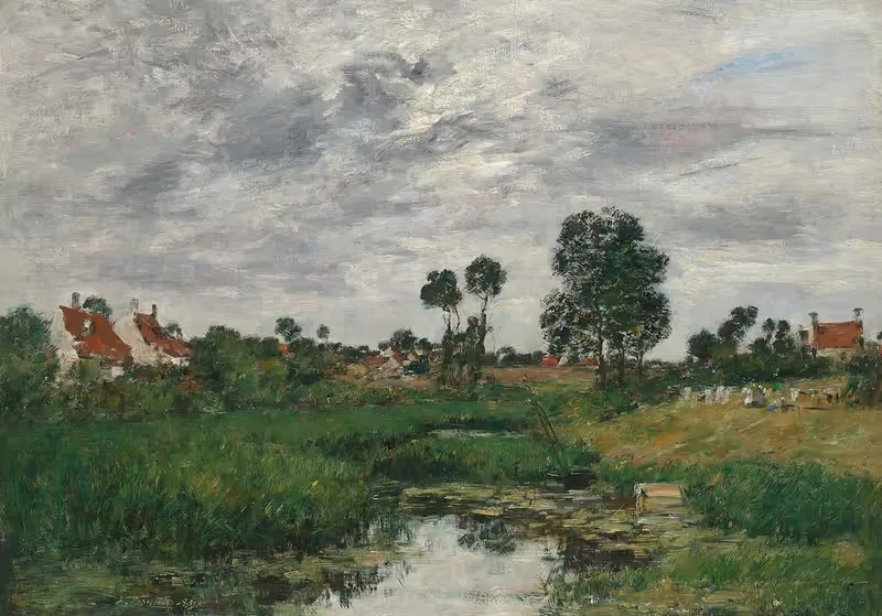 Дом фермера, окрестности Дюнкерка by Южен Буден, 1889 — digital art print download