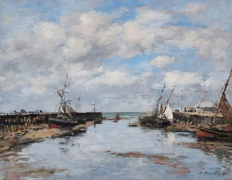 Трувиль, пирсы, отлив by Южен Буден, 1890 — digital art print download