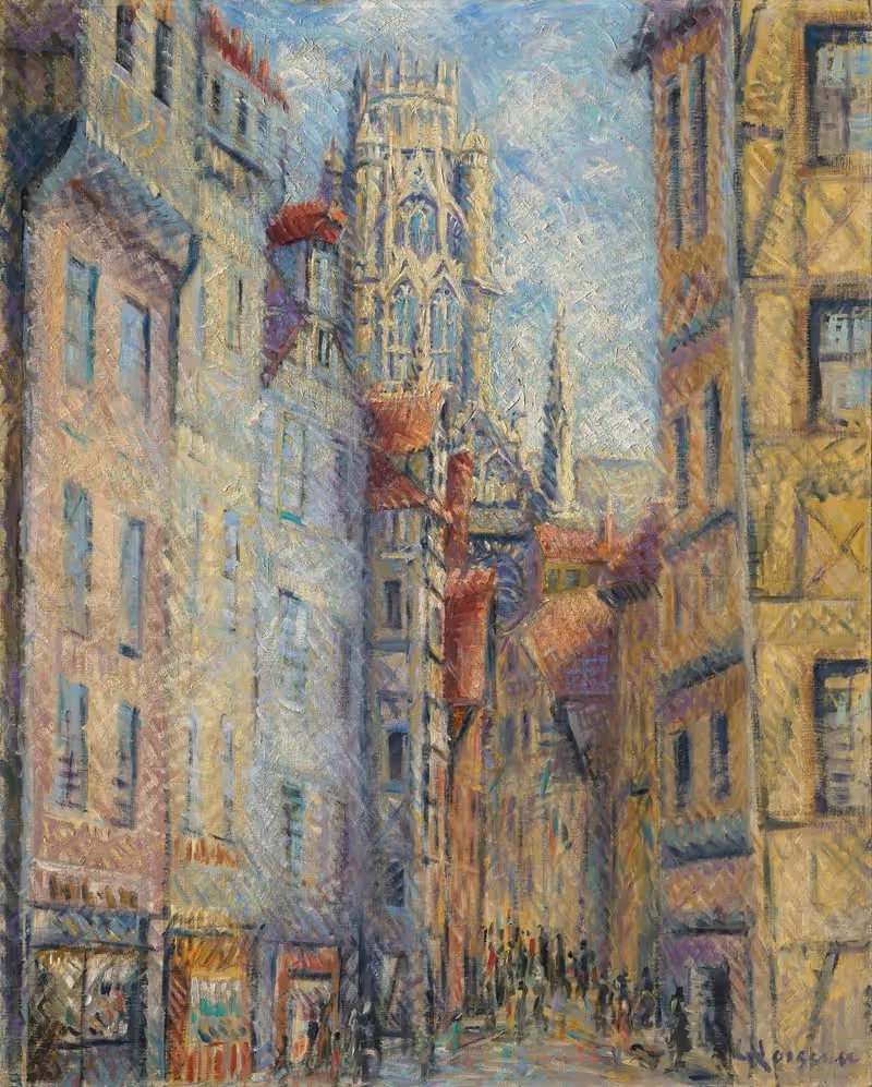 Руэн, улица с церковью by Гюстав Луазо, 1920 — digital art print download