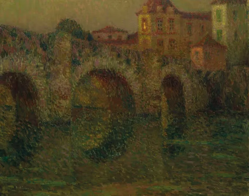 Мост на закате, Клиссон by Анри Ле Сиданер, 1911 — digital art print download