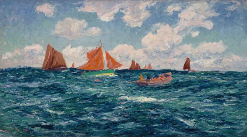 Рыбаки в открытом море by Генри Морет, 1902 — digital art print download