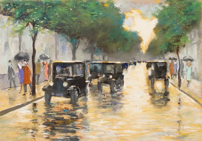 Tiergartenstrasse, Berlin by Lesser Ury — digital art print download