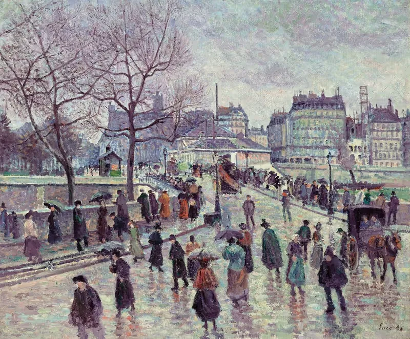 Париж, мост Архиепископа by Максимильен Люс, 1896 — digital art print download