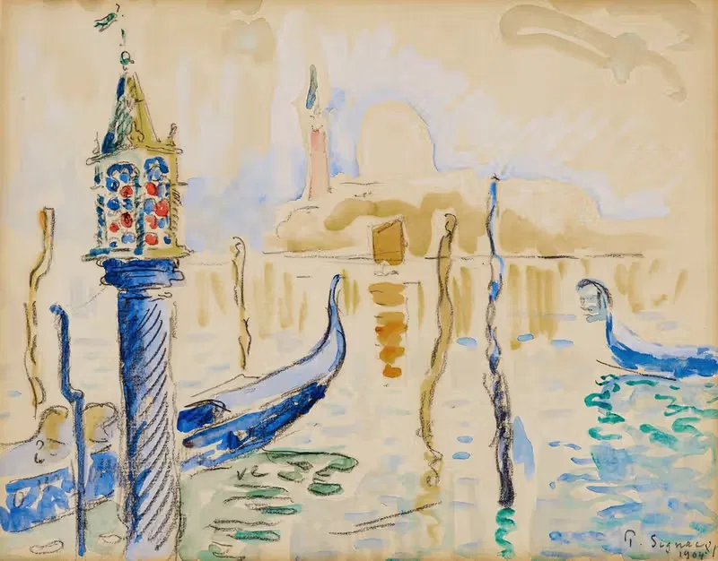 Venise, Fanal du Traghetto — Paul Signac
