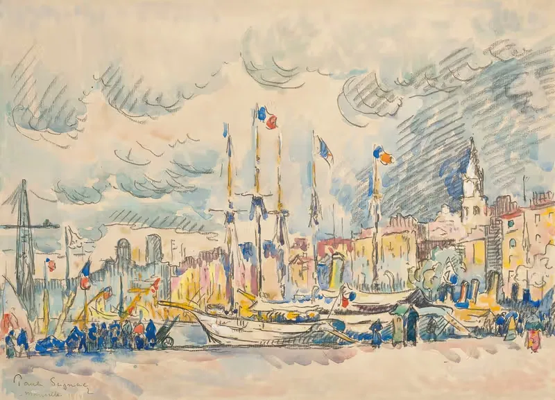 Марсель, набережная by Поль Синьяк, 1914 — digital art print download