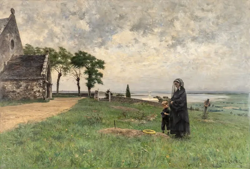 The Cemetery at Tourville — August Hagborg