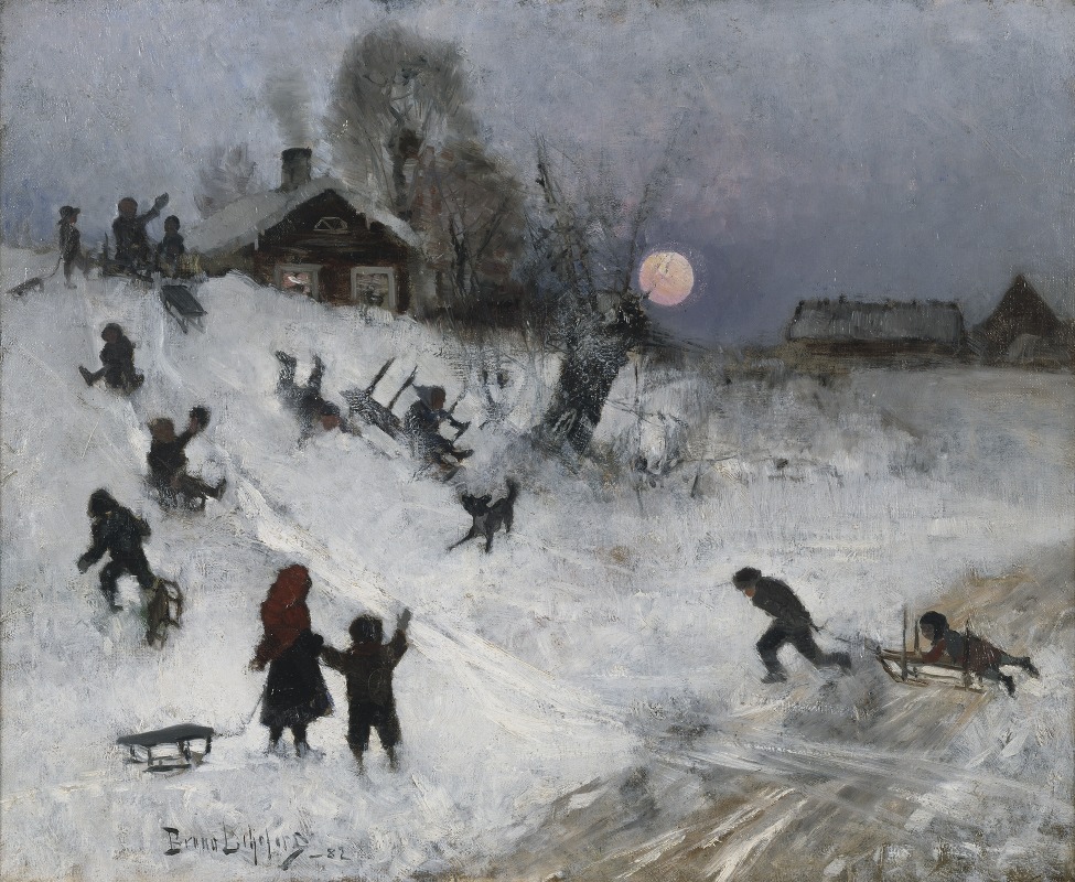 Катание на санях by Бруно Лильефорс, 1882 — digital art print download