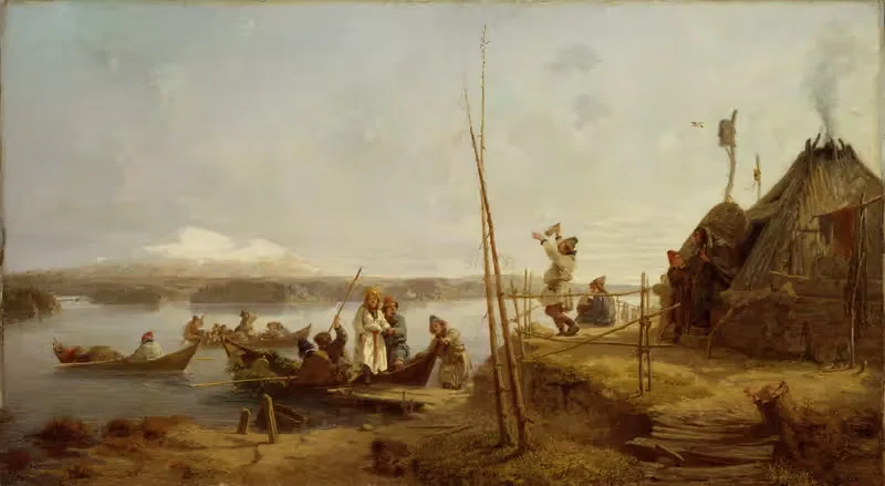 Bridal Homecoming at Lake Hornavan — Johan Fredrik Höckert