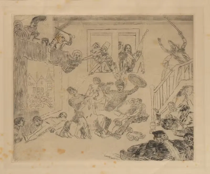 Gevecht van de luizenkoppen Désir en Rissolé by James Ensor, 1888 — digital art print download