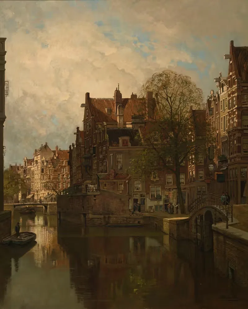 A view of Grimburgwal, Amsterdam — Johannes Christiaan Karel Klinkenberg