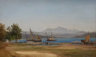 View from La Spezia by Joseph Magnus Stäck, 1846 — digital art print download