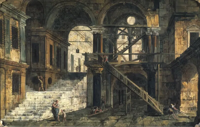 Stairwell in a Renaissance House — Michele Marieschi