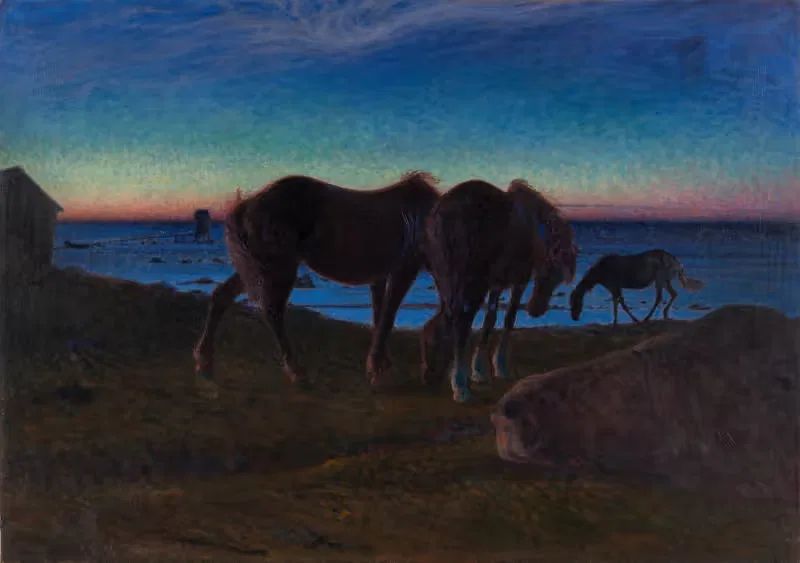 Пастбище у берега by Нильс Крюгер, 1900 — digital art print download