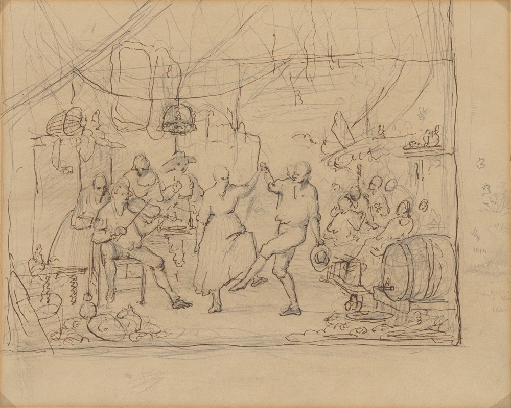 Herbergscène met dansend boerenpaar — James Ensor