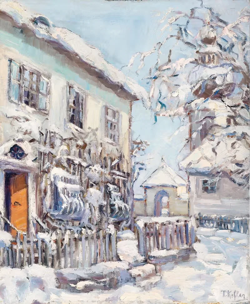 Kirchberg b. Kremsmünster im Schnee — Albertine Kofler
