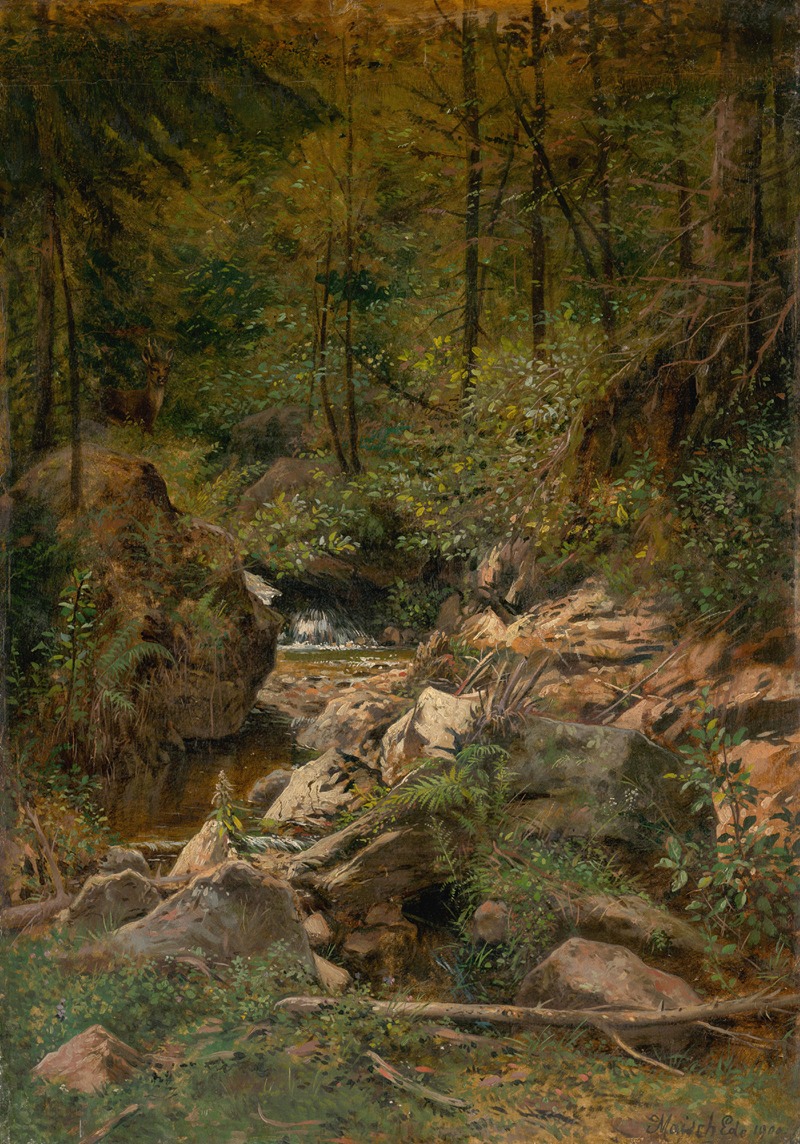 Лесной поток by Эдуард Майш, 1900 — digital art print download