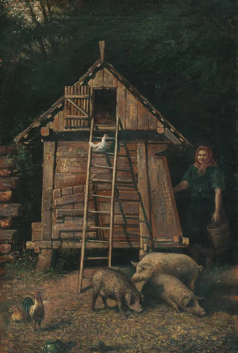 Сельский мотив by Эдуард Майш, 1900 — digital art print download