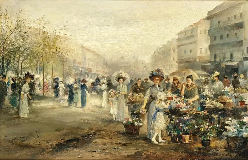A flower market in Paris — Emil Barbarini