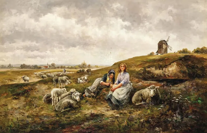 Пастушонки перед городскими воротами by Эмиль Барбарини — digital art print download