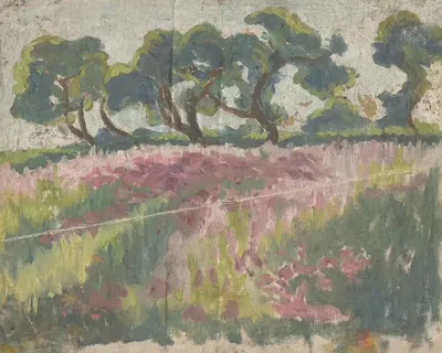 Цветущее поле с деревьями by Фрида Константин, 1913 — digital art print download