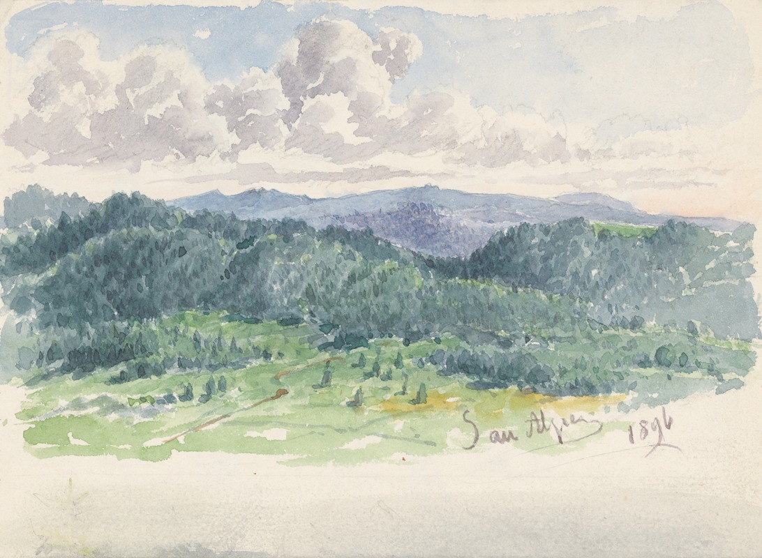 Mountain Landscape by Friedrich Carl von Scheidlin — digital art print download