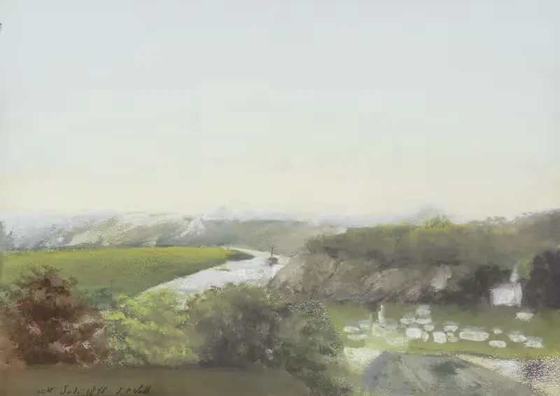 Горный пейзаж с рекой by Ян Вет, 1878 — digital art print download