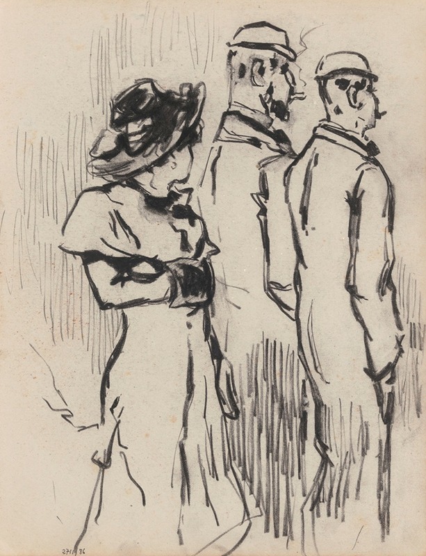 Lady and Two Gentlemen by Джеймс Энсор — digital art print download