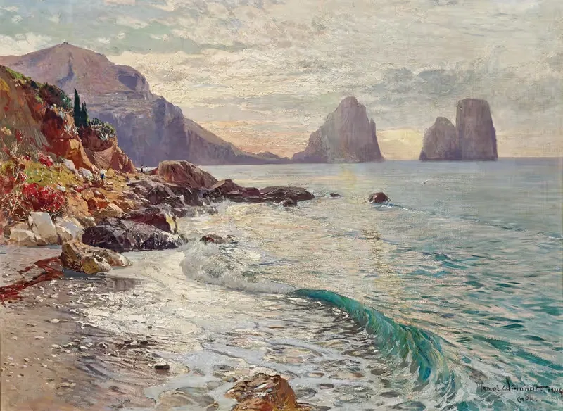Капри, скалы Фаральони by Мануэль Виландт, 1899 — digital art print download