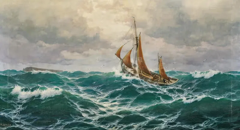 A seascape with a fisherman — Max Jensen
