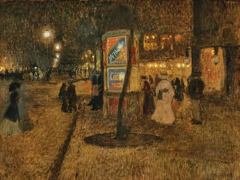 Paris, a nocturnal street scene — Rudolf Quittner