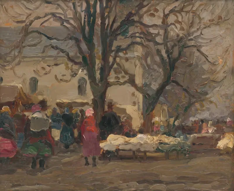 На рынке перед церковью by Йозеф Теодор Муссон, 1920-1928 — digital art print download
