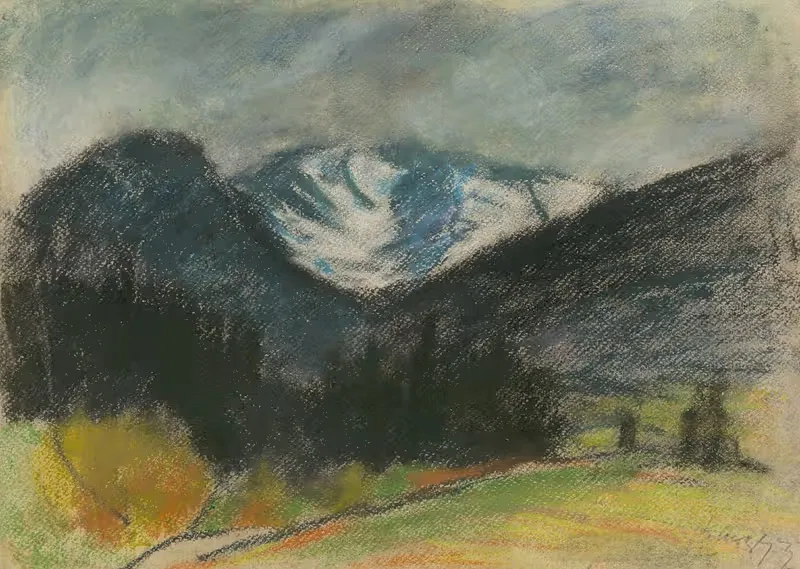 Горный пейзаж со снежными вершинами by Золо Палугай, 1930 — digital art print download