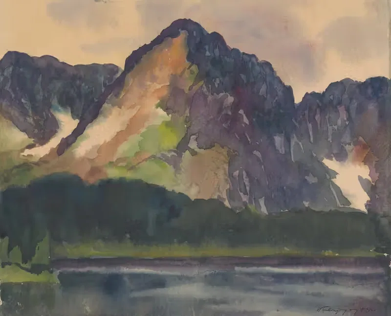 Скальные холмы над рекой by Золо Палугай, 1930 — digital art print download