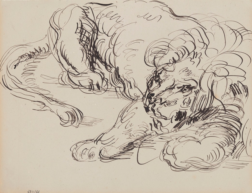 Lion Resting by Джеймс Энсор, 1885-1886 — digital art print download