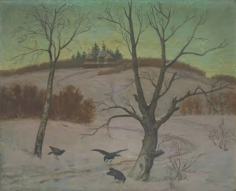 Зимний пейзаж с церковью — Андрей Ковачик