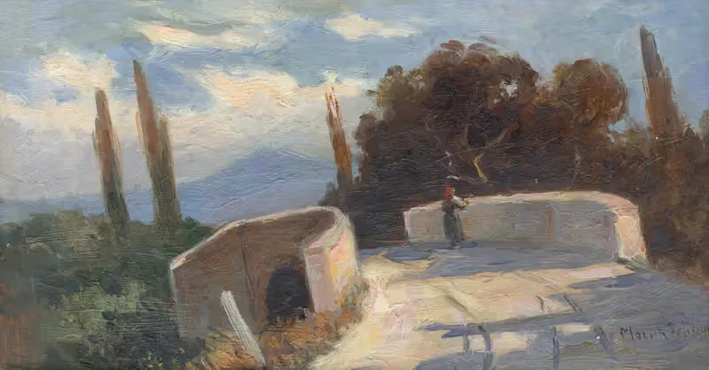 Мост с кипарисами by Фелициан Мочик, 1890–1900 — digital art print download