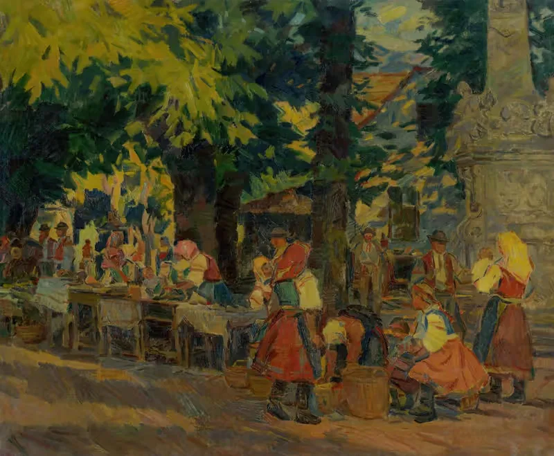 Ярмарка в Марианке by Густав Мальи, 1943 — digital art print download