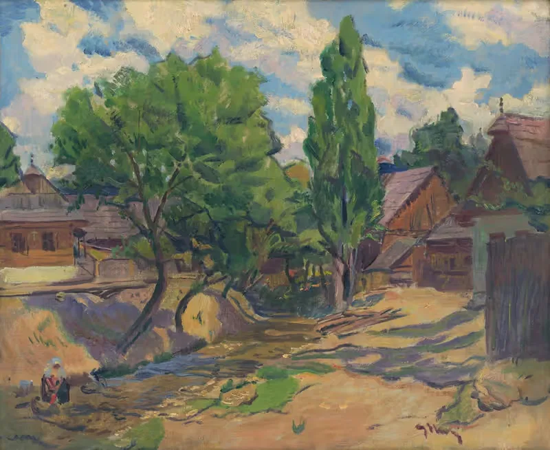 Пейзаж с домами by Густав Мальи, 1920–1925 — digital art print download